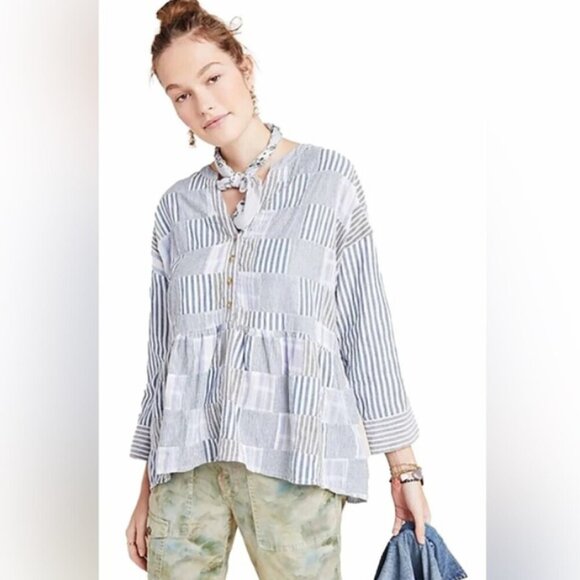 Anthropologie Maeve The Zoe swing blouse pullover oversized relaxed style size S - Picture 1 of 8